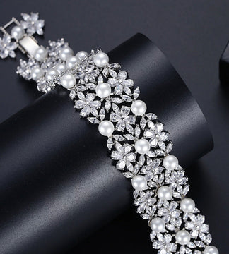 Statement Pearl Encrusted Bracelet image 1