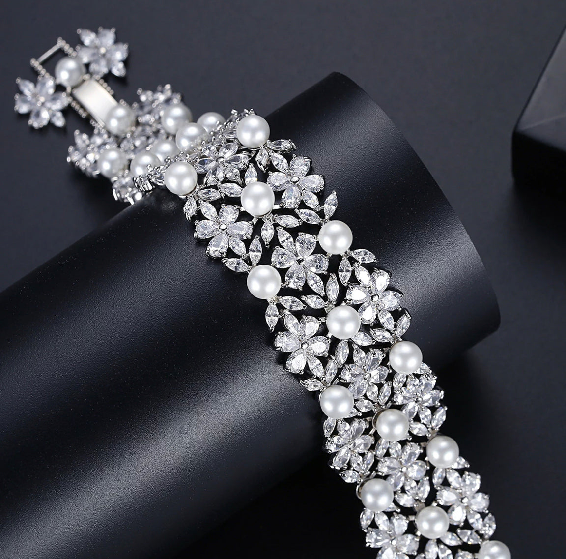 Statement Pearl Encrusted Bracelet image 1