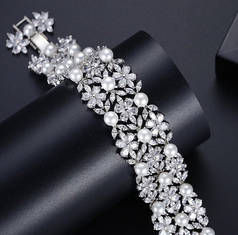 Statement Pearl Encrusted Bracelet image 1