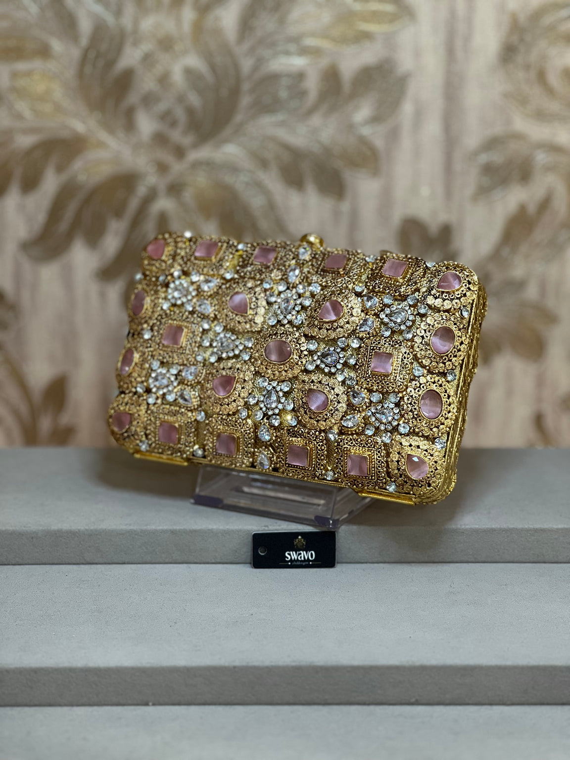 Hanna Double Sided Gold Clutch Bag