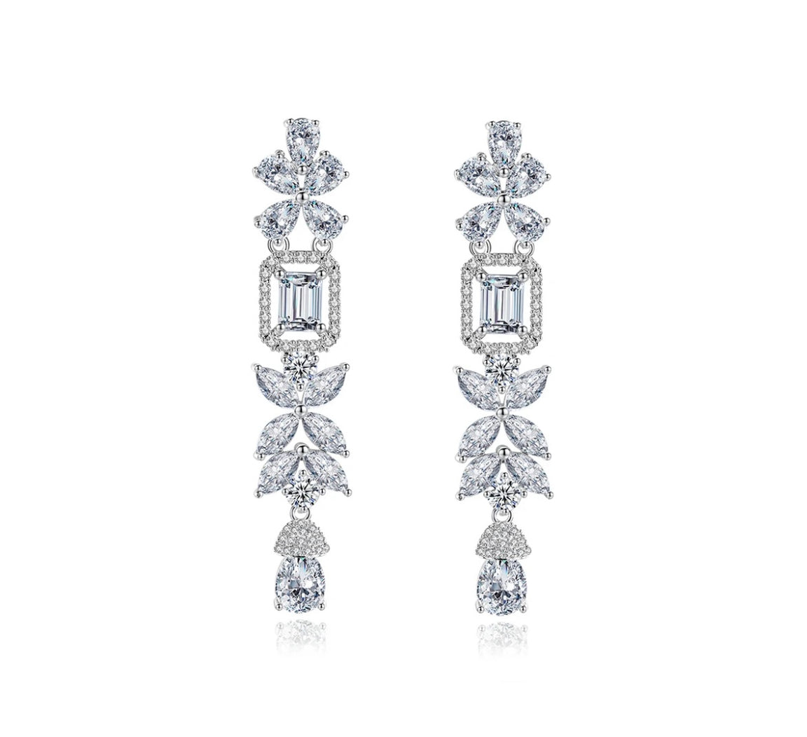 Long Baguette Drop Earrings image 2