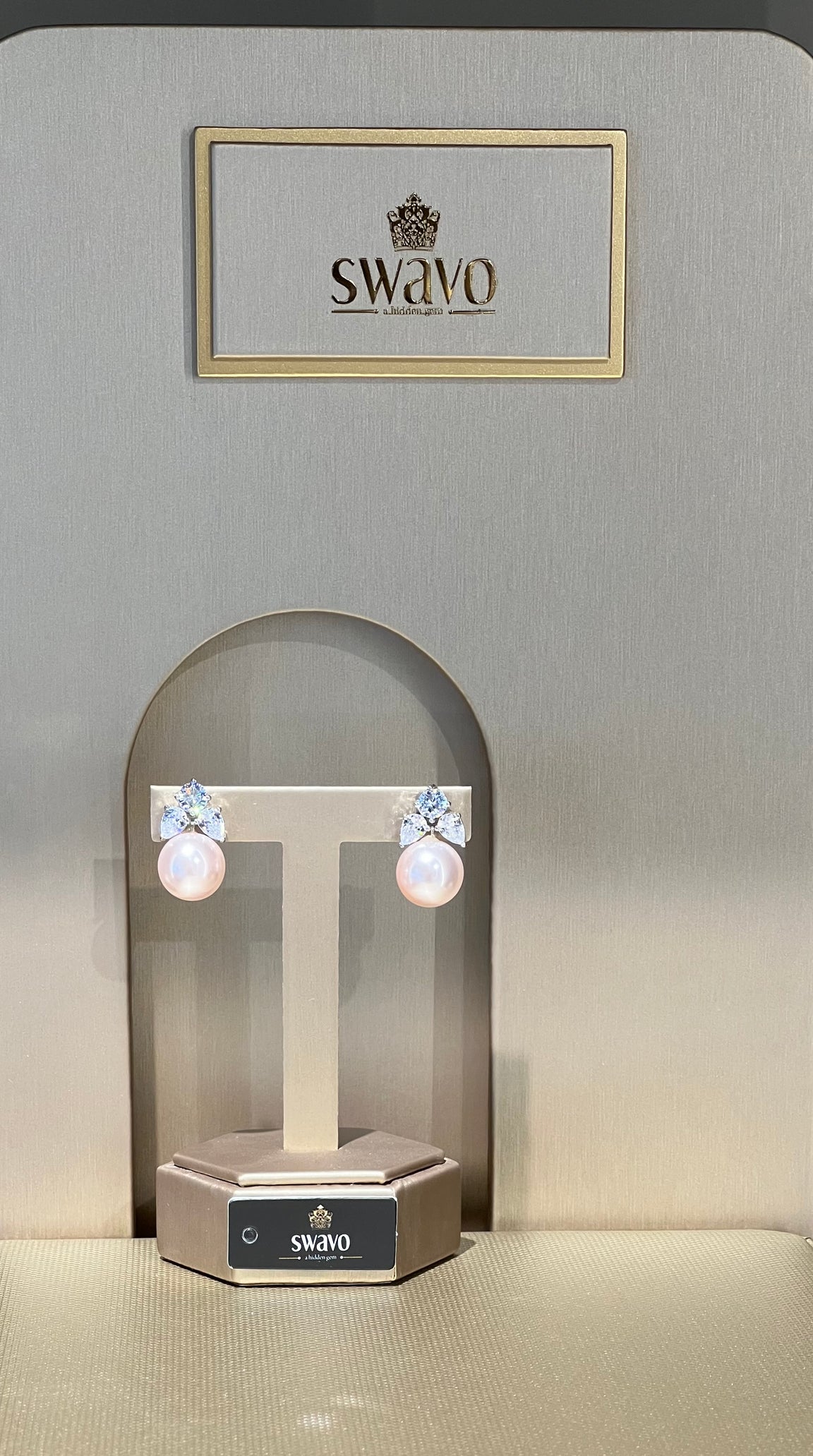 Pink Pearl & Crystal Studs