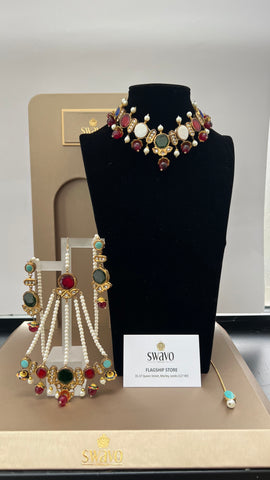 Multi gem kundan Set