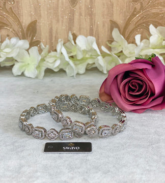 Square Cluster Bangle Pair image 1