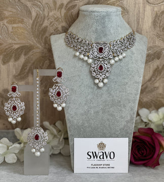 Ruby Gold Filigree Set image 0