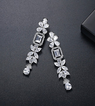 Long Baguette Drop Earrings image 1