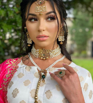 Priya Gold Ethnic Choker Set image 0