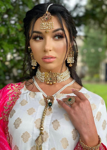 Priya Gold Ethnic Choker Set image 0