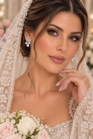 Asymmetric Crystal Cluster Studs