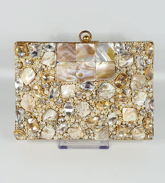 Elizabeth Pearl Gold Clutch Bag image 0