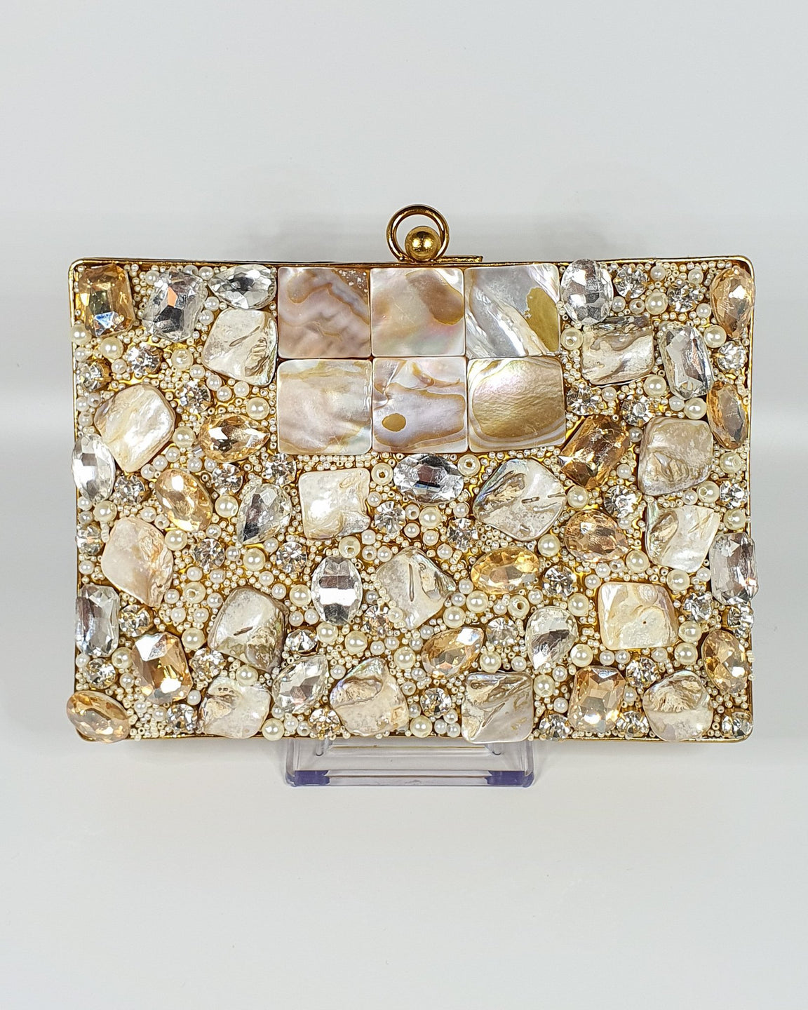 Elizabeth Pearl Gold Clutch Bag image 0