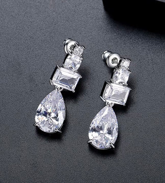 Classic CZ Drop Earrings image 1