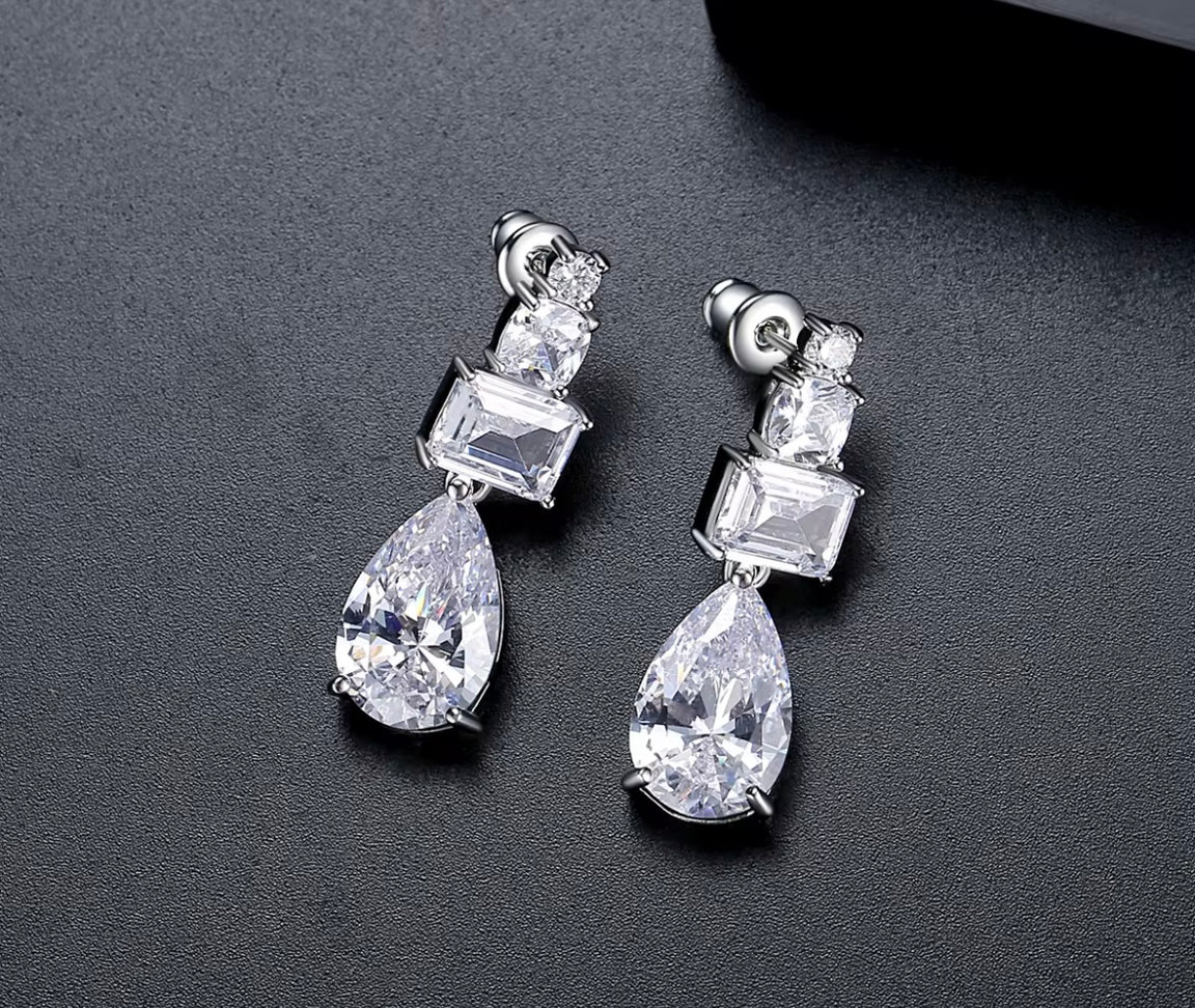 Classic CZ Drop Earrings image 1