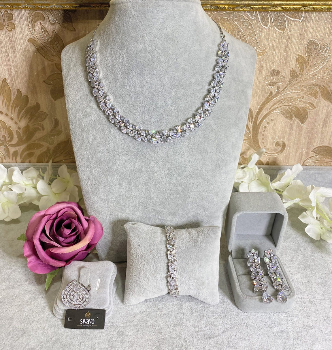 Natalie Necklace And Earrings Set Silver image 0