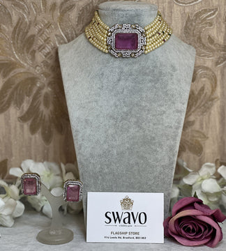 Elegant pearl choker Set image 1