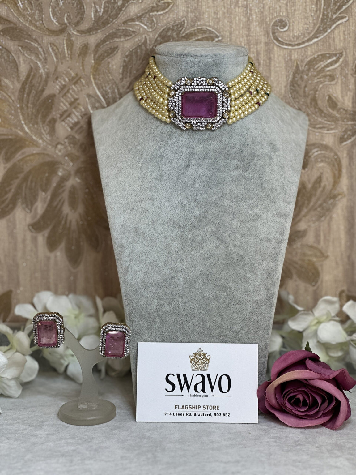 Elegant pearl choker Set image 1