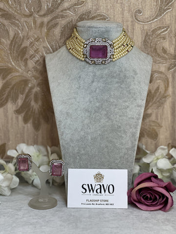 Elegant pearl choker Set image 1