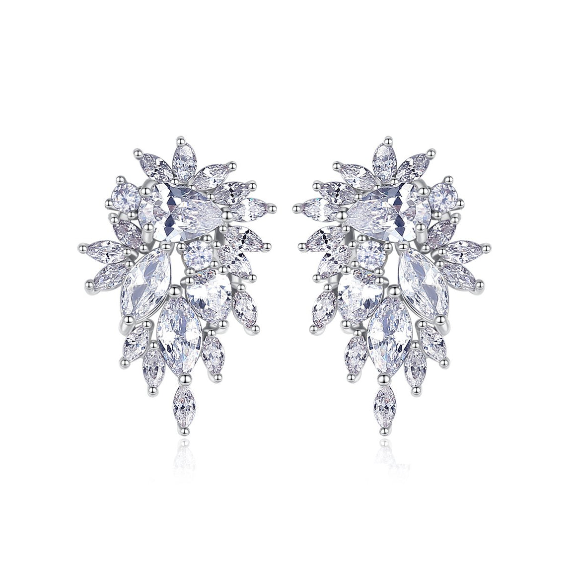Angelic Cubic Zirconia Rodium Plated Earrings image 0