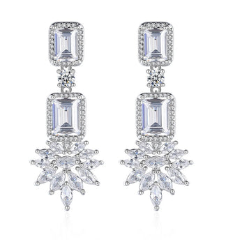 Floral Baguette Drop Earrings image 2