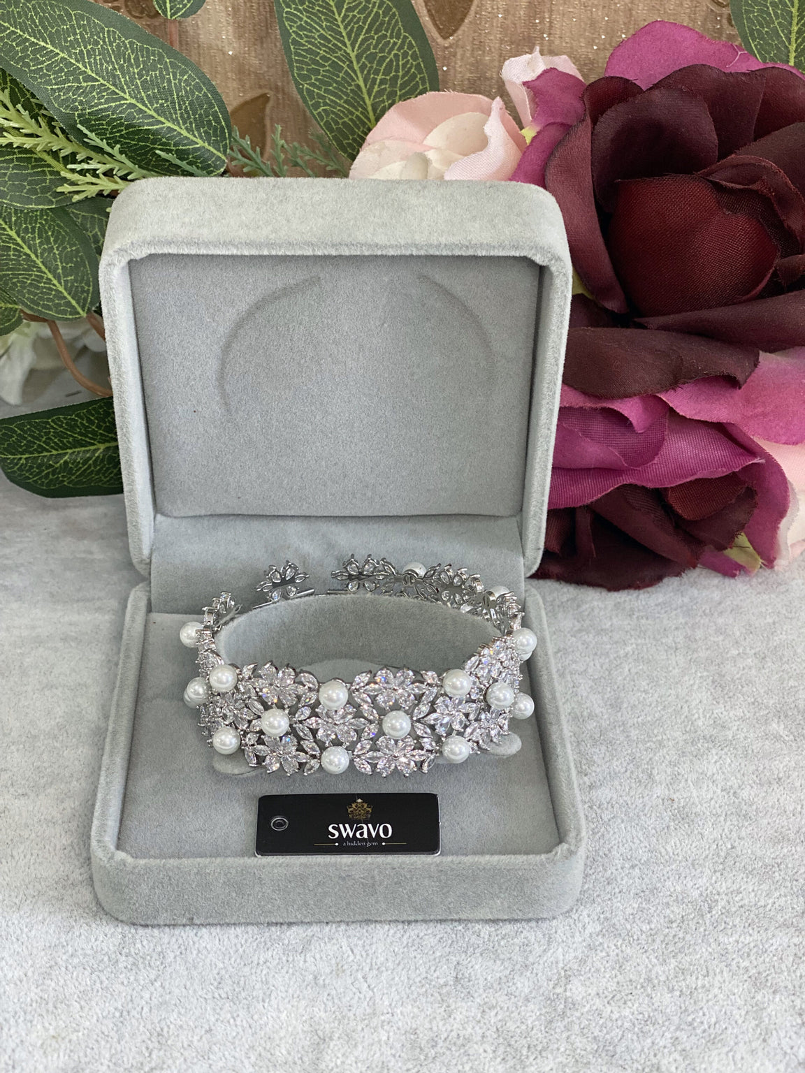 Statement Pearl Encrusted Bracelet image 0