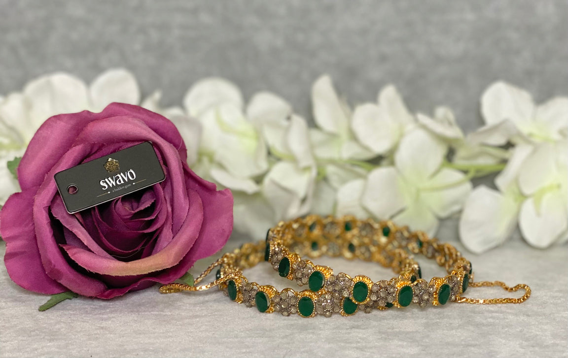 Zoya Oval Polki Bangles Pair image 2