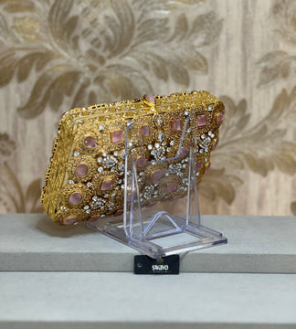 Hanna Double Sided Gold Clutch Bag