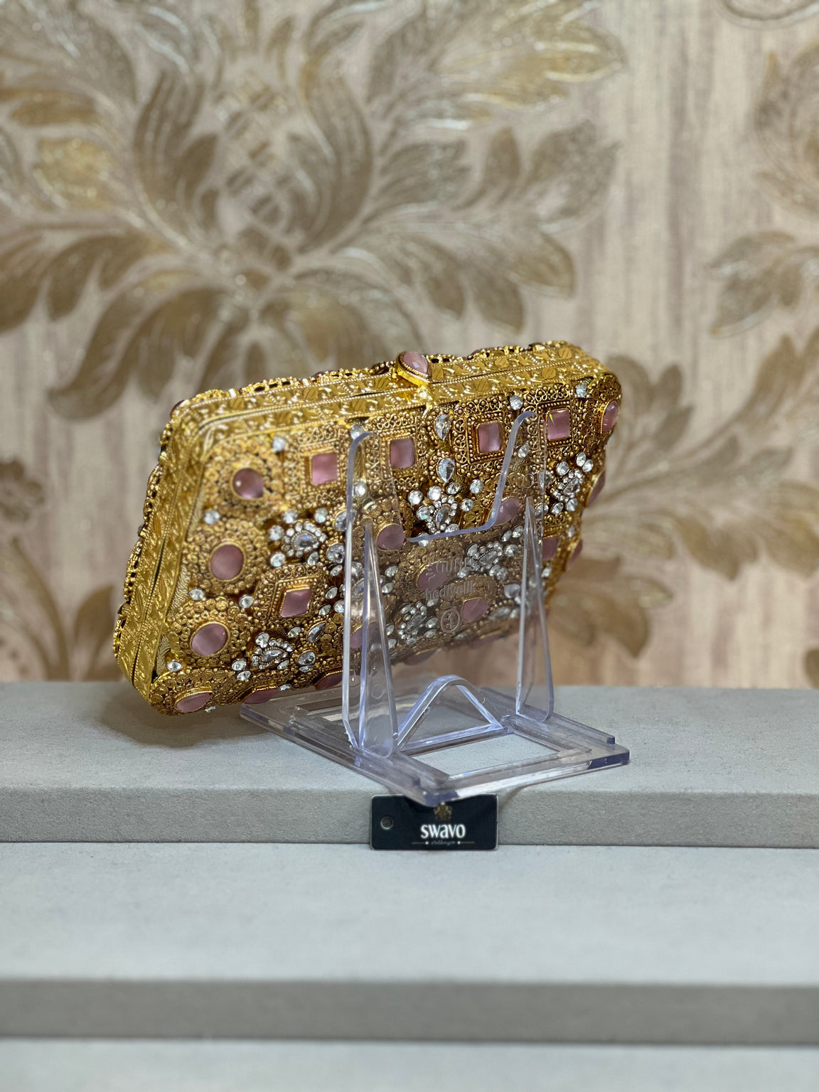 Hanna Double Sided Gold Clutch Bag