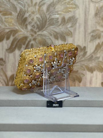 Hanna Double Sided Gold Clutch Bag
