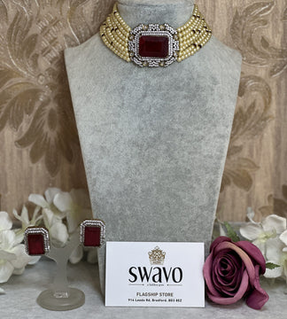 Elegant pearl choker Set image 3