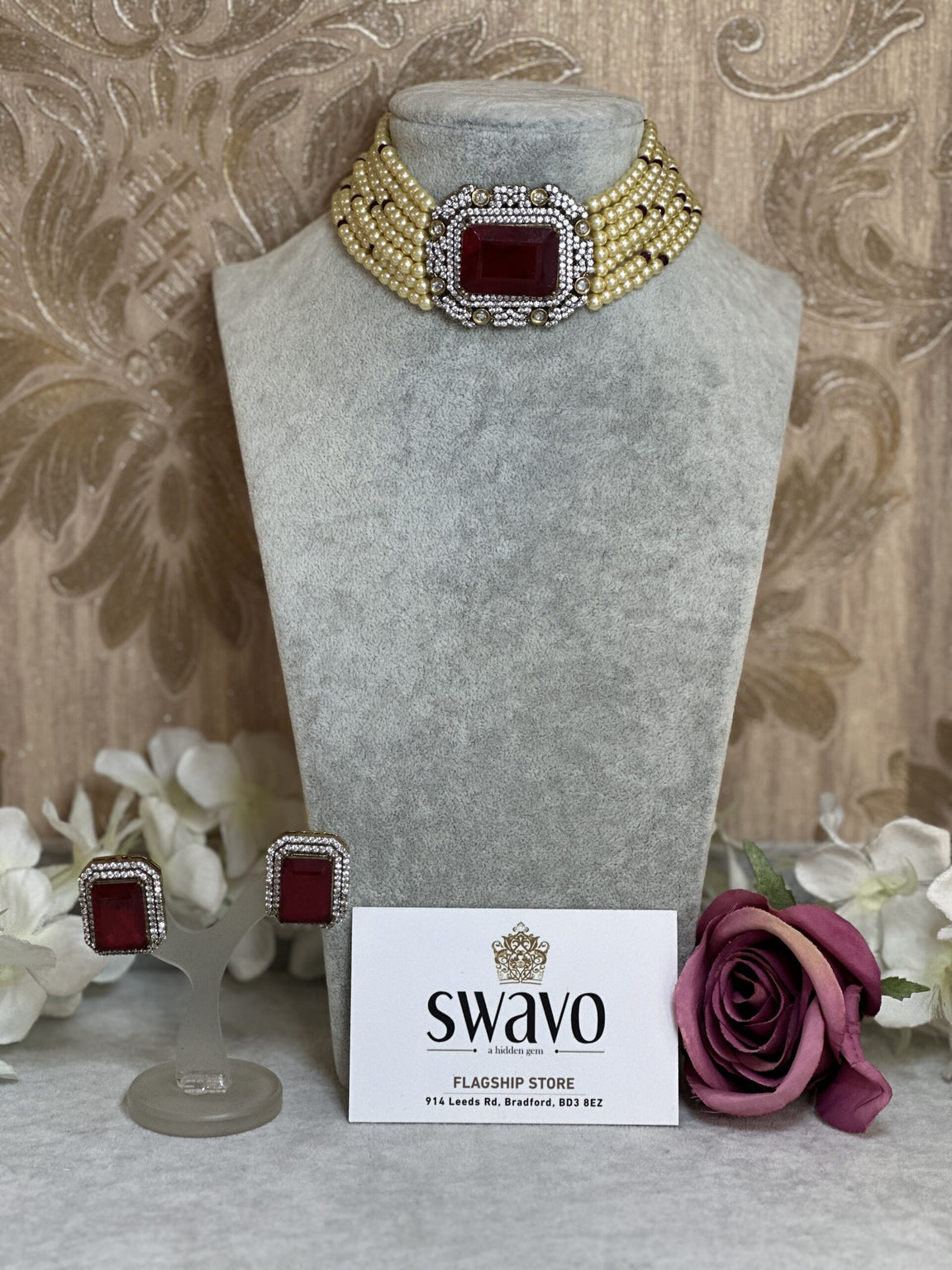 Elegant pearl choker Set image 3