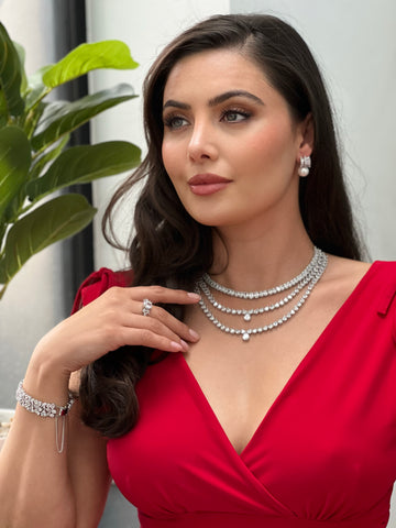 Bow Pearl & Crystal Studs