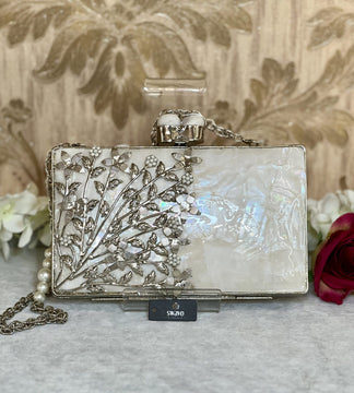 Wisteria Silver Pearl Clutch Bag image 0
