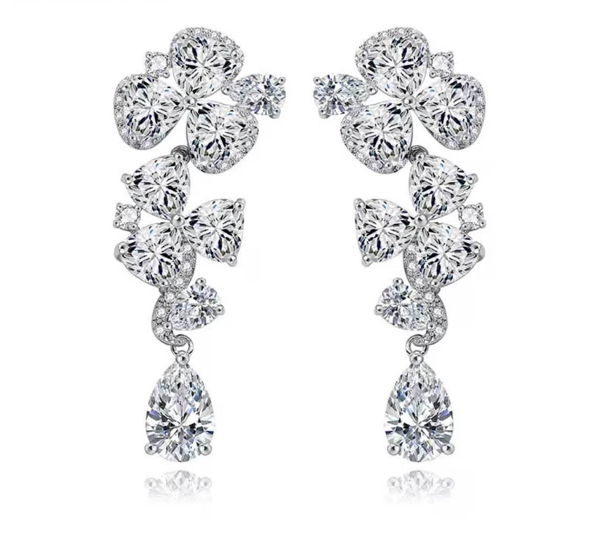 Clover CZ Drop Earrings image 0