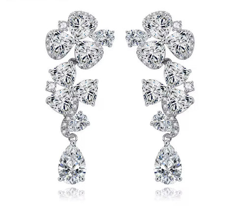 Clover CZ Drop Earrings image 0