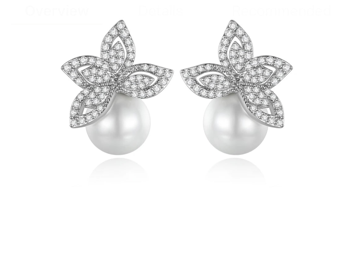 Pearl Petal Earrings image 0
