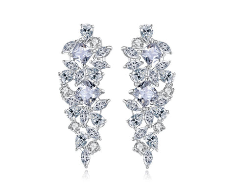 Cluster CZ Drop Earrings image 0
