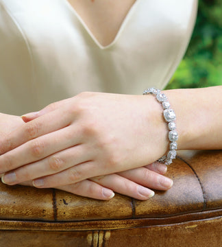 Ivory & Co Belize Crystal Princess Cut Bracelet