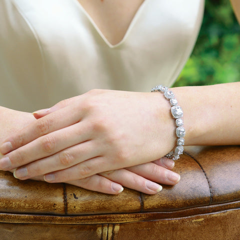 Ivory & Co Belize Crystal Princess Cut Bracelet