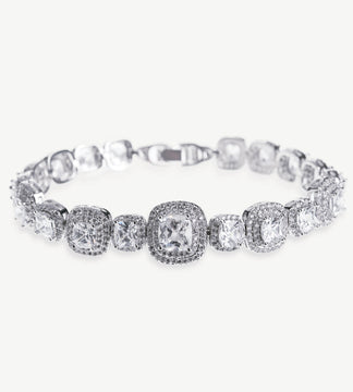 Ivory & Co Belize Crystal Princess Cut Bracelet