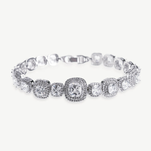 Ivory & Co Belize Crystal Princess Cut Bracelet