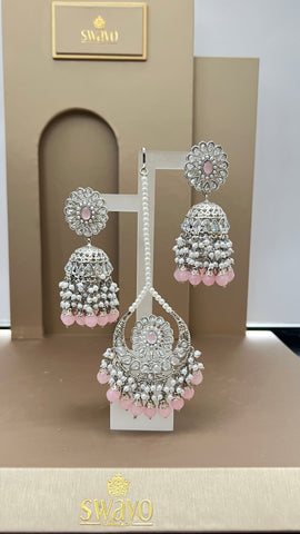 Pink & silver uncut Duo