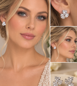 Heart Cluster Crystal studs