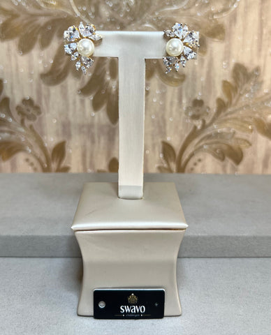 Pearl & Crystal Cluster Studs