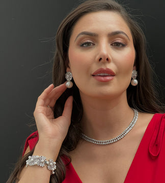 Celine Pearl & Crystal Earrings