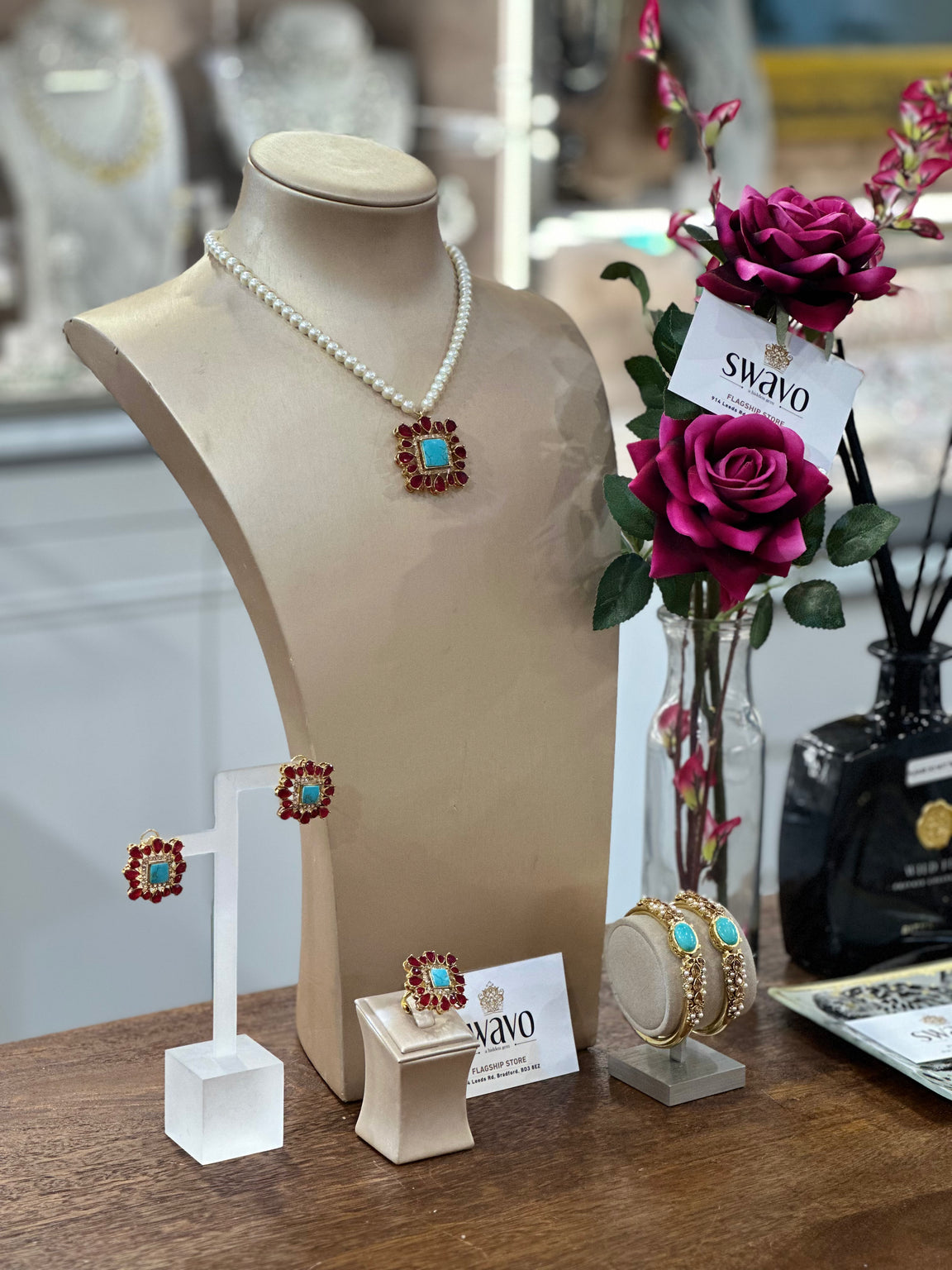 Gemstone Pendant Set