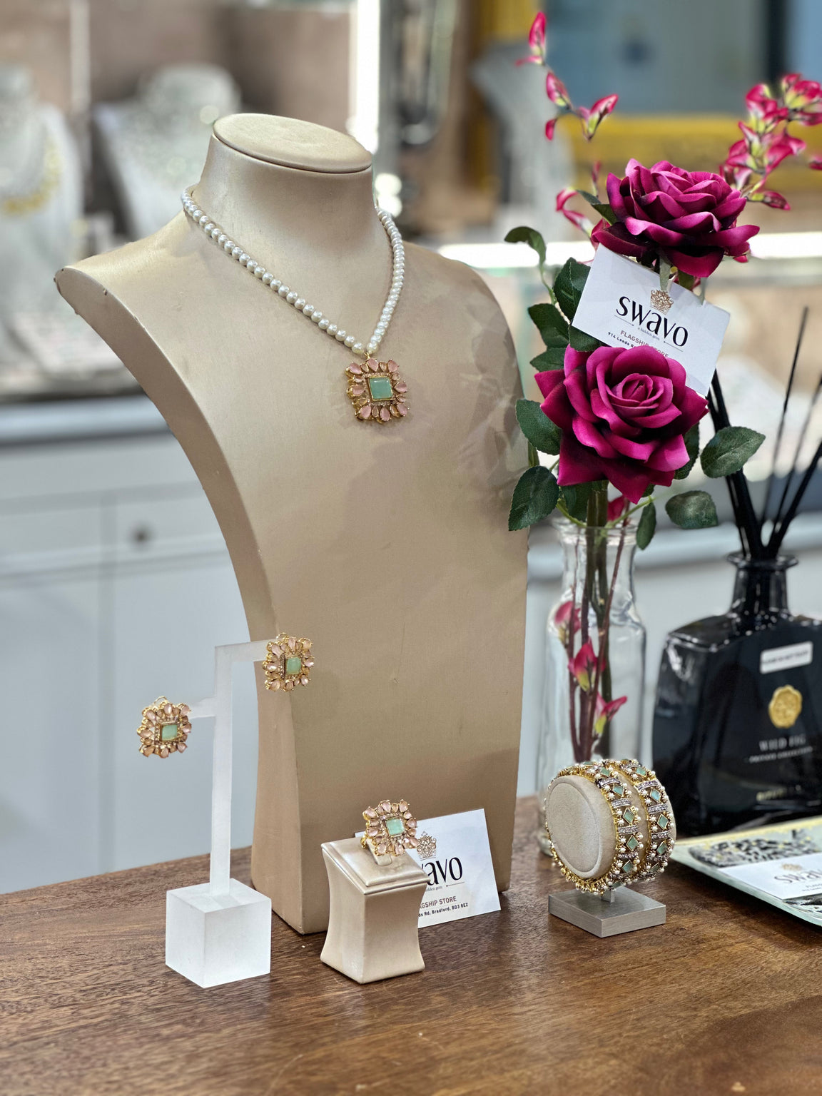 Gemstone Pendant Set