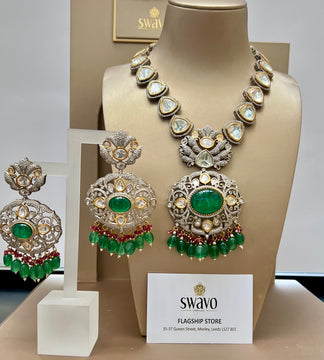 Kundan Green Mala Set
