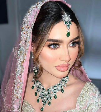 VEERA Emerald Silver Set