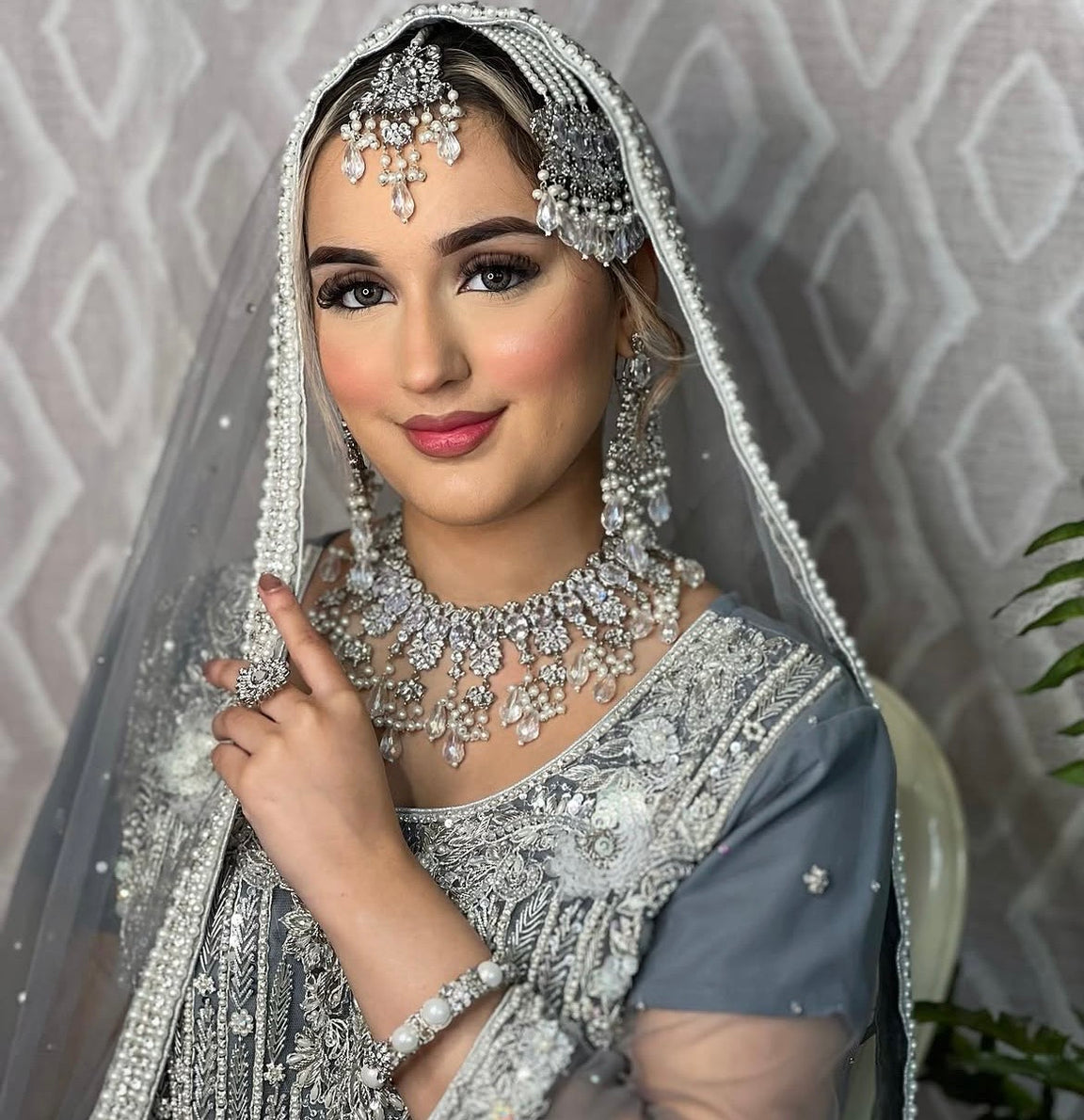 SHAMA Emerald Silver Set