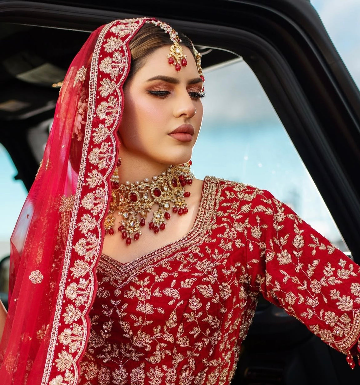 SONUM Red Bridal Set
